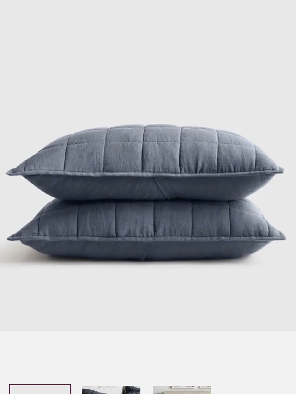 Quince Quilted Decorative Pillow Pair - Slate Blue
